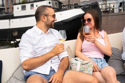 Amsterdam: Evening Candle Light Cruise With Wine & Cheese - Sea Palace Restaurant and NEMO: architecture you can read at canal level