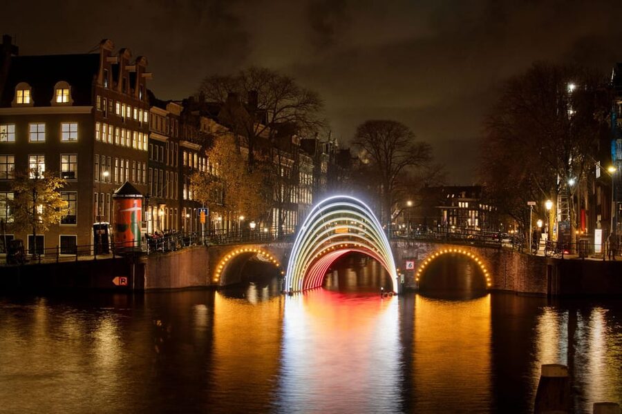 Amsterdam: Light Festival Canal Cruise w/Snack and Hot Drink - KINboat, electric boats, and the Edition 14 Legacy theme