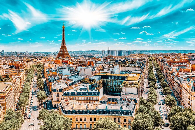 Full Day Le Harve to Paris Tour including Deluxe River Cruise - Arc de Triomphe area: a landmark moment, not a deep visit