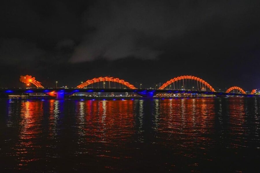 Marble Mountains - Han River Cruise -Dragon Bridge by night - Dragon Bridge fire-and-water: how the timing actually matters