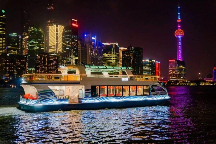 Shanghai: Night River Cruise Tour with Xinjiang Style Dining - What you’ll see on the cruise: the Bund lights and Pudong towers