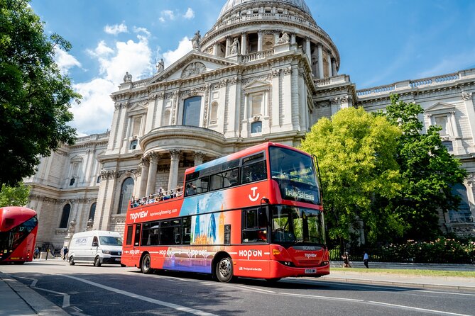 TopView® 24 Hr Hop on Hop off Bus Tour with River Cruise & Walks - Piccadilly Circus to Trafalgar: where the bus shines for first-timers